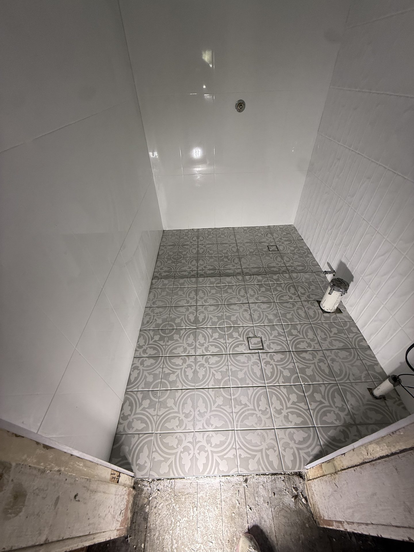 Shower recess with waterproofed substrate and tiles — bathroom tiling Sydney