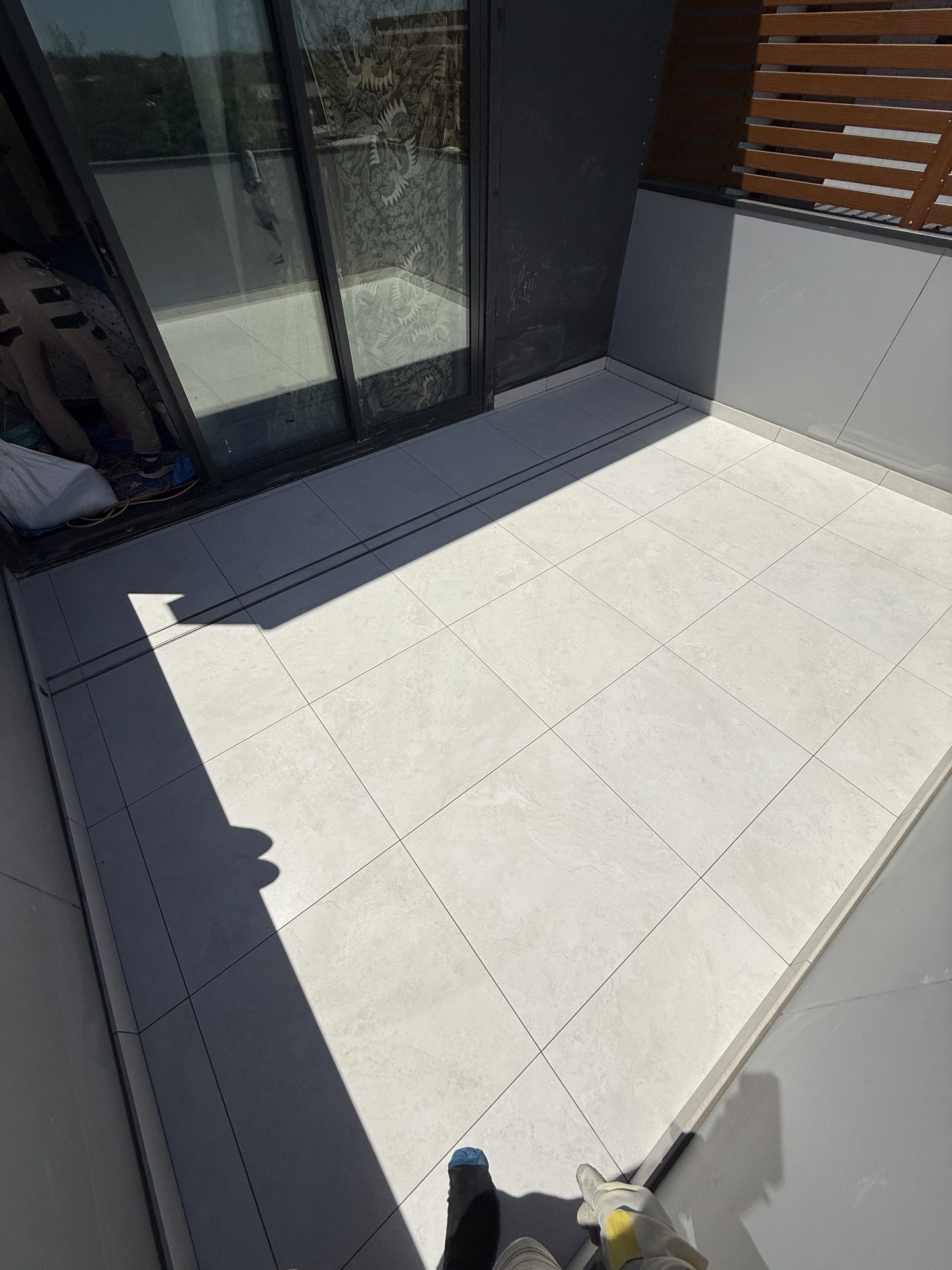 Large format outdoor porcelain paving — tiling Sydney
