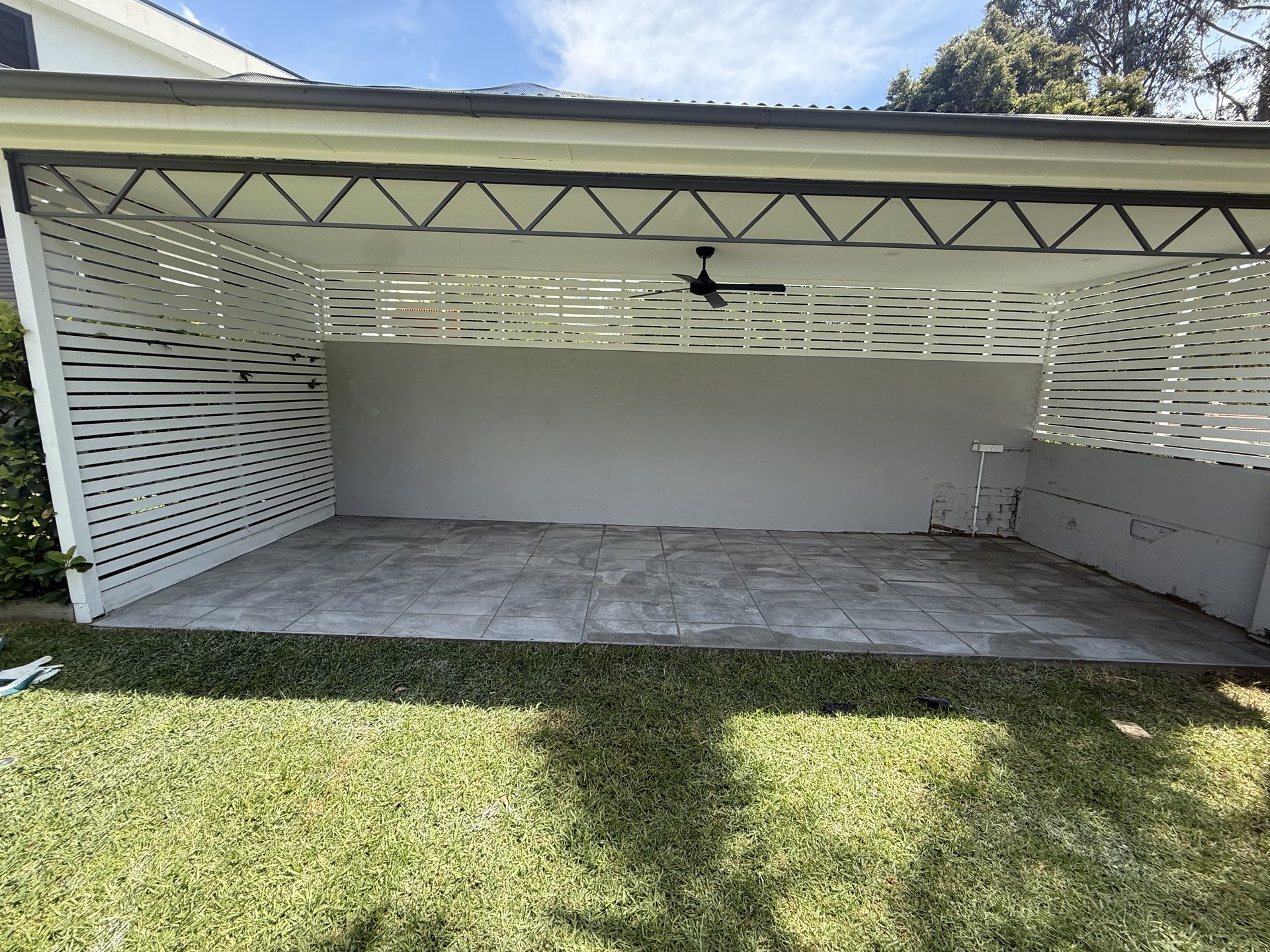 Patio and pathway outdoor tiling — Sydney home exterior