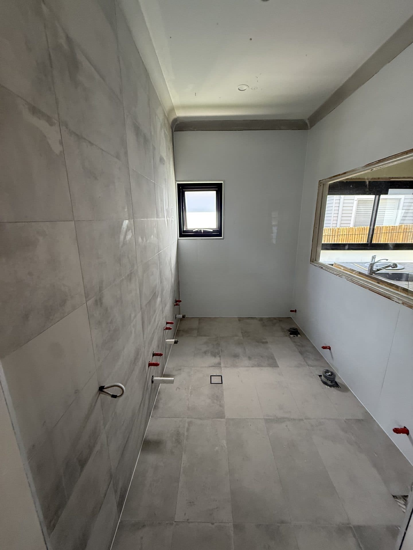 Bathroom after tiling in Newtown - finished by S & T Tiling