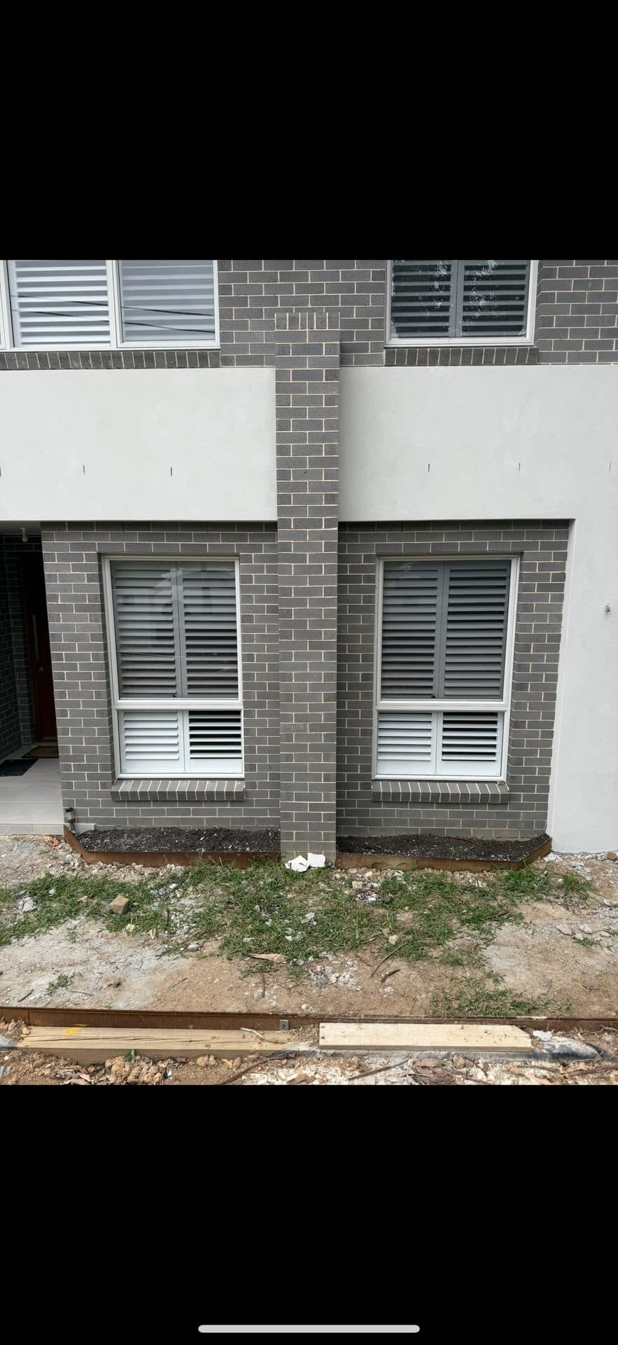 Feature wall before stone cladding — Sydney home exterior