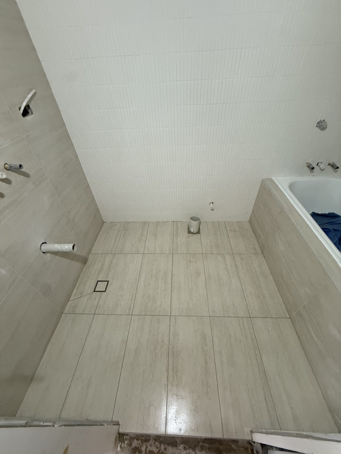 Completed tiled bathroom after renovation